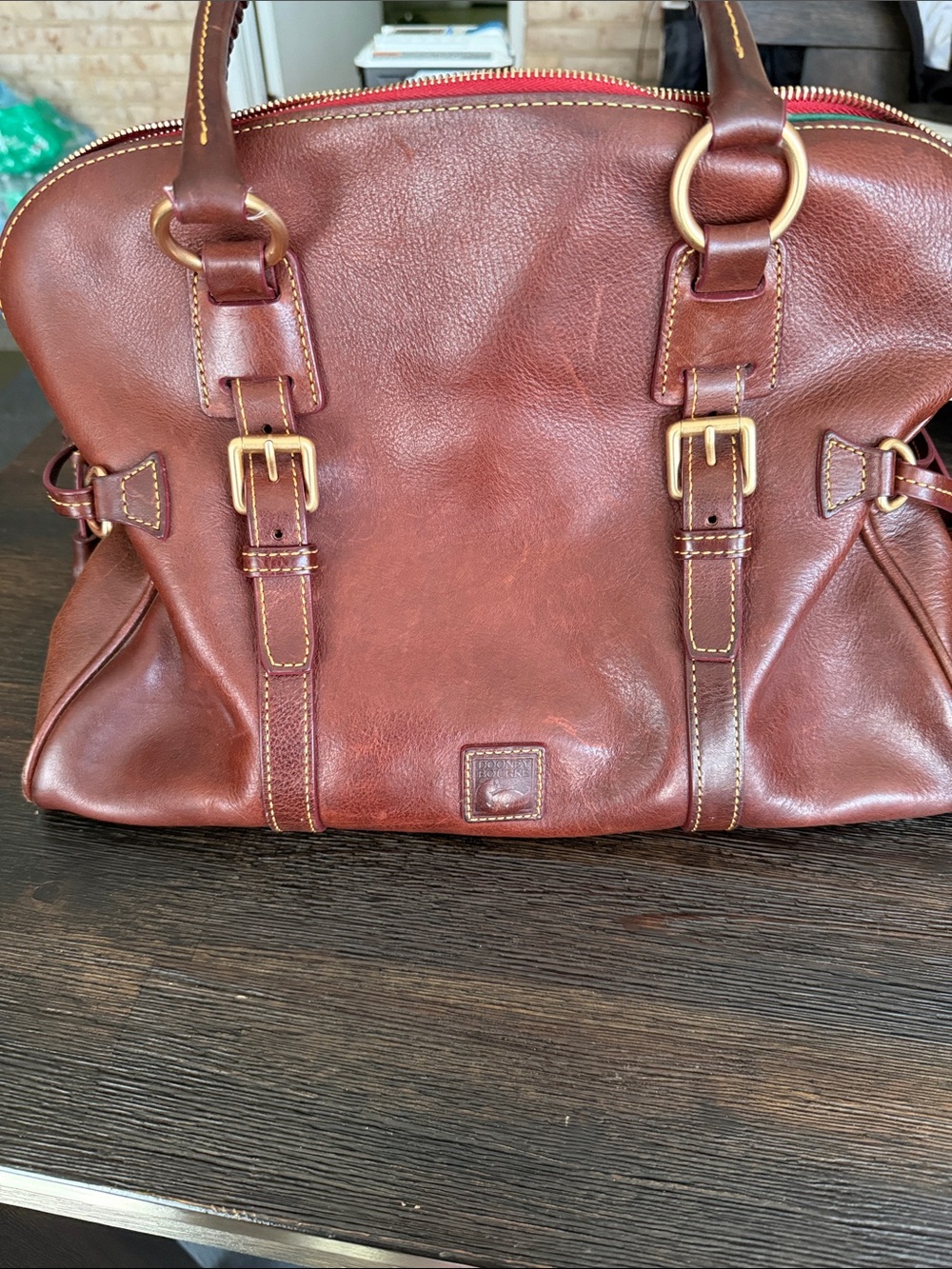 Dooney & Bourke Brown Leather Dome Satchel